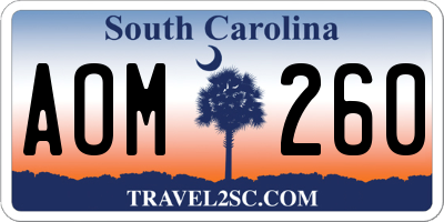 SC license plate AOM260