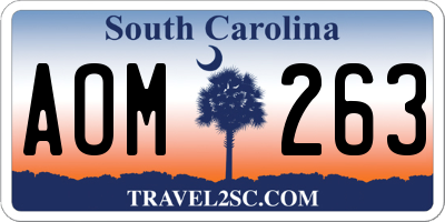 SC license plate AOM263