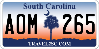 SC license plate AOM265
