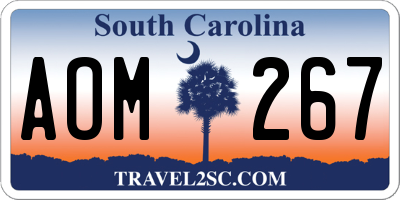 SC license plate AOM267