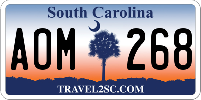 SC license plate AOM268