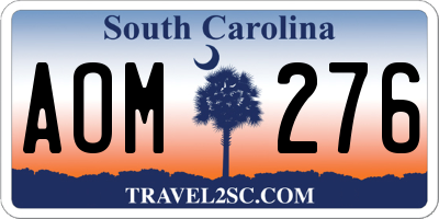 SC license plate AOM276