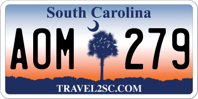SC license plate AOM279