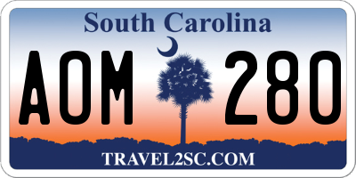 SC license plate AOM280