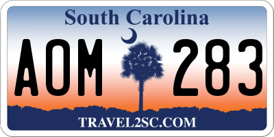 SC license plate AOM283