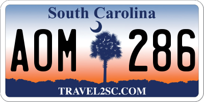 SC license plate AOM286
