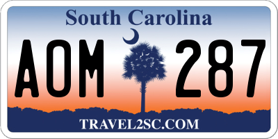 SC license plate AOM287