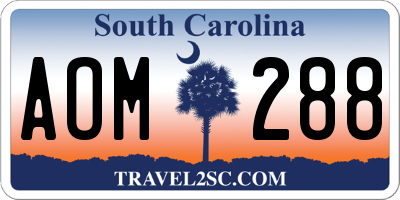SC license plate AOM288