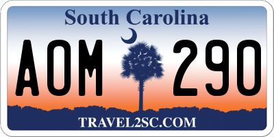 SC license plate AOM290