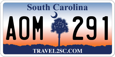 SC license plate AOM291