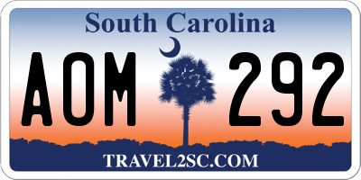 SC license plate AOM292