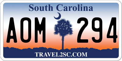 SC license plate AOM294