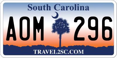 SC license plate AOM296