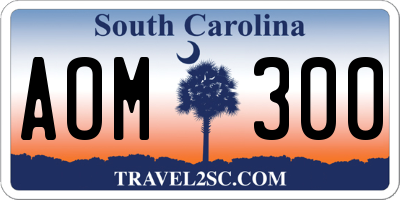 SC license plate AOM300