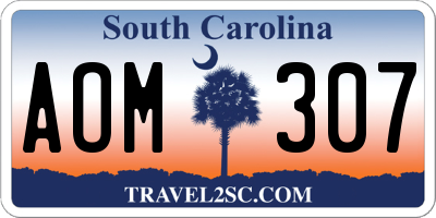 SC license plate AOM307
