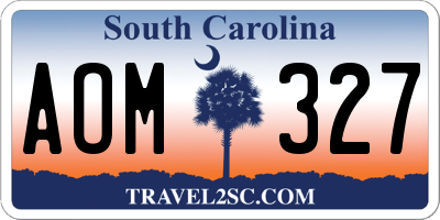 SC license plate AOM327