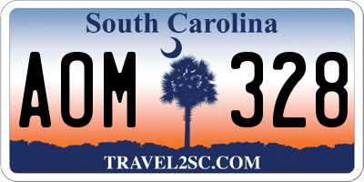 SC license plate AOM328