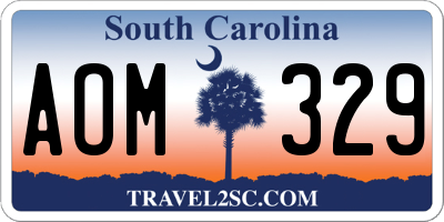SC license plate AOM329