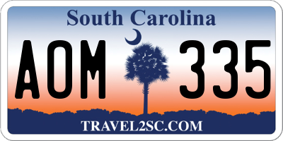 SC license plate AOM335