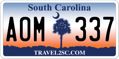SC license plate AOM337