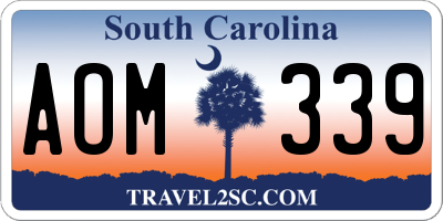 SC license plate AOM339