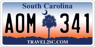 SC license plate AOM341