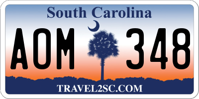SC license plate AOM348