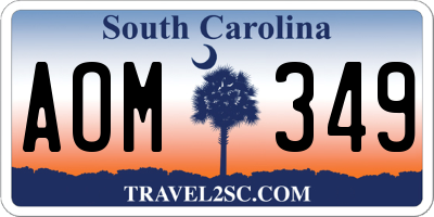 SC license plate AOM349