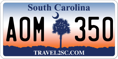 SC license plate AOM350