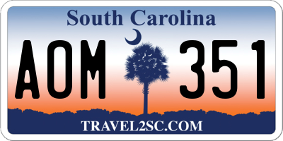 SC license plate AOM351