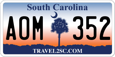SC license plate AOM352