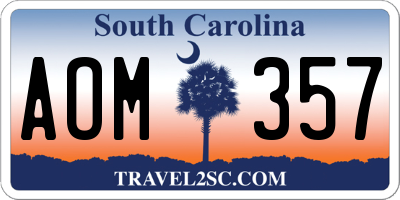 SC license plate AOM357