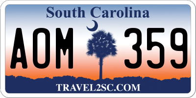 SC license plate AOM359