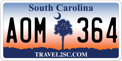 SC license plate AOM364