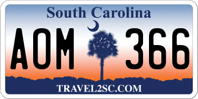 SC license plate AOM366