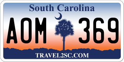 SC license plate AOM369