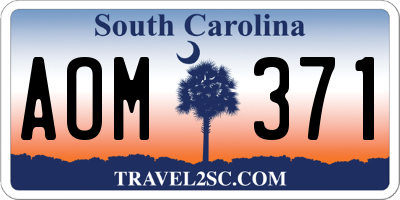 SC license plate AOM371