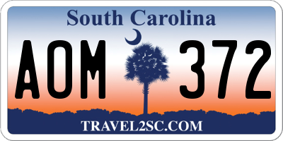 SC license plate AOM372