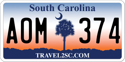SC license plate AOM374
