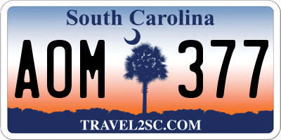 SC license plate AOM377