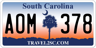 SC license plate AOM378