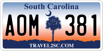 SC license plate AOM381