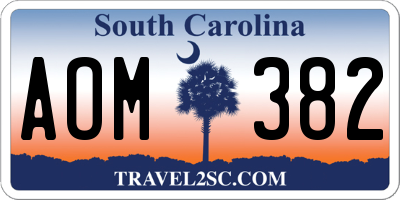 SC license plate AOM382