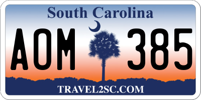 SC license plate AOM385