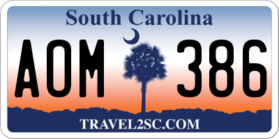SC license plate AOM386
