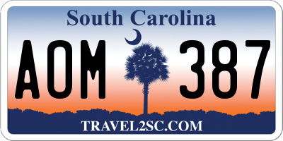 SC license plate AOM387