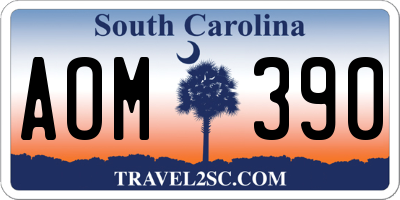 SC license plate AOM390
