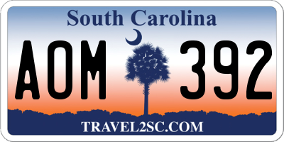 SC license plate AOM392