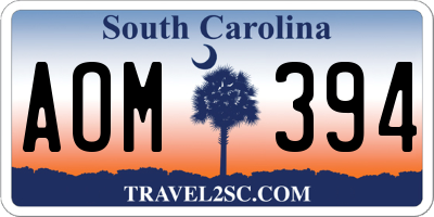 SC license plate AOM394