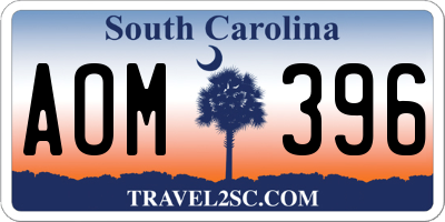 SC license plate AOM396